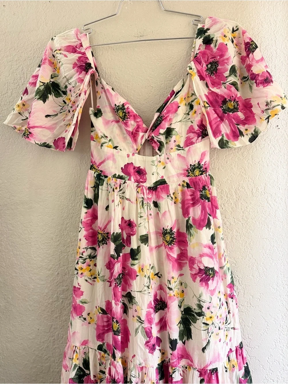 Abercrombie & Fitch tiered maxi dress with a pink floral print. Size small NWT